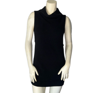 Free People Black Ribbed Sleeveless Pullover Tunic Sweater Dress. Size XS.